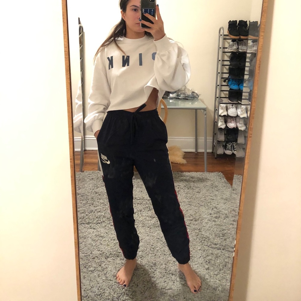 Navy blue white red nike sweats
